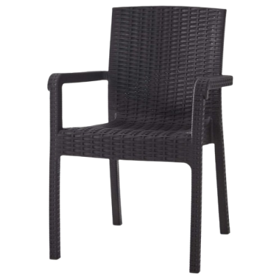 VECTOR πολυθρόνα κήπου polypropylene wicker ΚΑΦΕ, 62x58xH87
