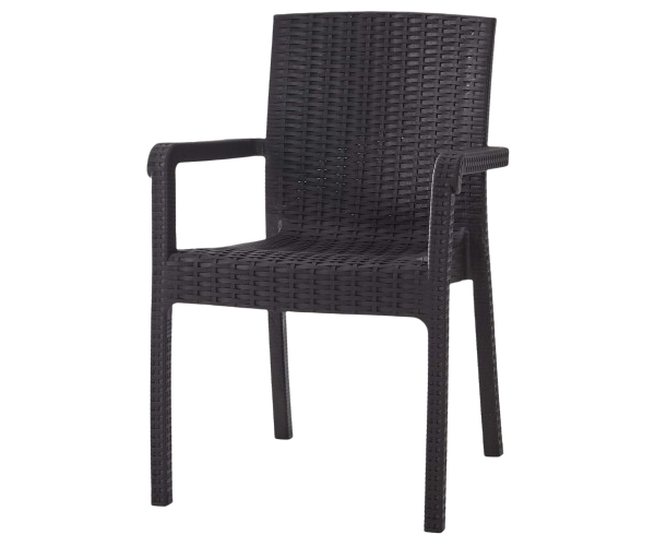 VECTOR πολυθρόνα κήπου polypropylene wicker ΚΑΦΕ, 62x58xH87