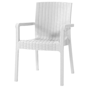 VECTOR πολυθρόνα κήπου polypropylene wicker ΛΕΥΚΗ / 62x58xH87