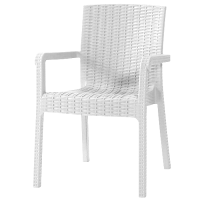VECTOR πολυθρόνα κήπου polypropylene wicker ΛΕΥΚΗ / 62x58xH87