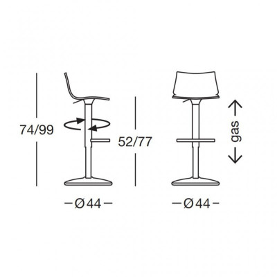 DAYUP-2302 σκαμπό ρυθμιζόμενo pc ΑΝΘΡΑΚΙ, 40x52-74/77-99
