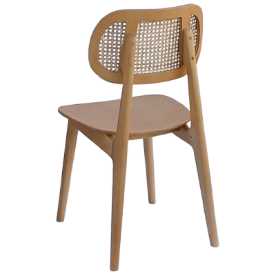 LUNA-4 καρέκλα εσωτερικού χώρου ξύλινη πλάτη ΨΑΘΑ χρώμα ΦΥΣΙΚΟ / 44x47xH84