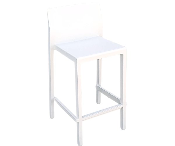 KATE-2346 σκαμπό εξωτερικού χώρου ψηλό technopolymer ΛΕΥΚΟ / 48x47xH65/88