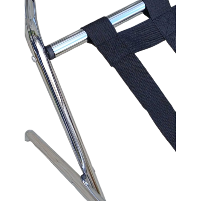 TOLO-BACK-C μπαγκαζιέρα βαλίτσας με πλάτη μεταλλική ΧΡΩΜΙΟΥ / 61x42xH52-72