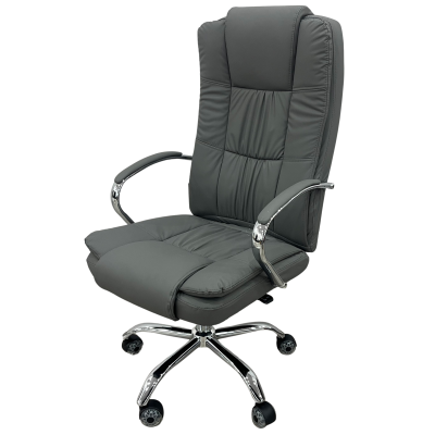 STAMP πολυθρόνα γραφείου διευθυντού δερματίνη ΓΚΡΙ ΣΚΟΥΡΟ / 70x60xH116-126