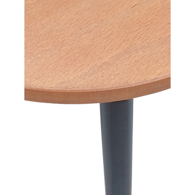 KLEOPA σκαμπό χαμηλό μεταλλικό ΜΑΥΡΟ κάθισμα ξύλο ΜΕΛΙ / Φ33xH47