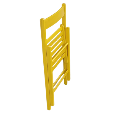 01-BAS καρέκλα πτυσσόμενη ξύλινη χρώμα ΚΙΤΡΙΝΗ / 43x47xH79