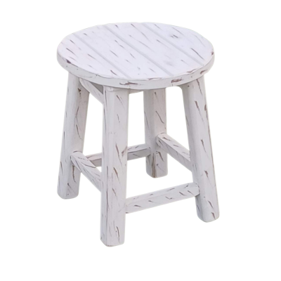 ΣΚΑΛΙΣΤΟ-Η30 σκαμπό χαμηλό ξύλινο ΠΑΤΙΝΑ ΛΕΥΚΗ / 30x30xH30