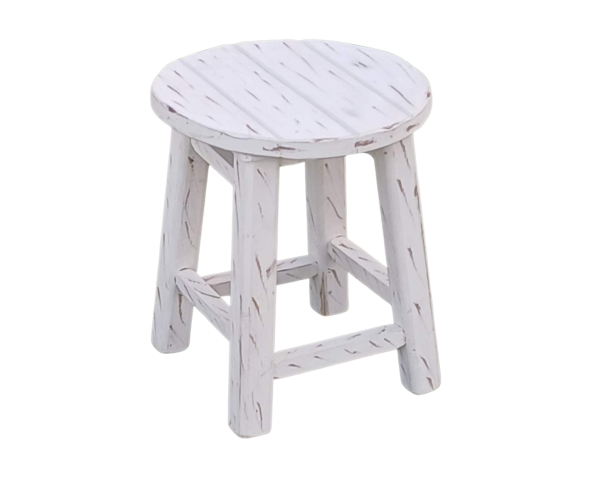 ΣΚΑΛΙΣΤΟ-Η30 σκαμπό χαμηλό ξύλινο ΠΑΤΙΝΑ ΛΕΥΚΗ / 30x30xH30