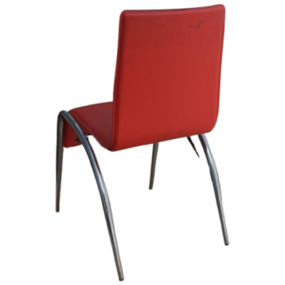 MDC-89 καρέκλα χρωμίου με τεχνόδερμα KOKKINO / 45x59xΗ84