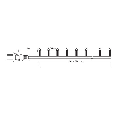 500Led Σταθερά Λαμπάκια Copper (Χταπόδι) 20 Πλοκάμια x 25Led Με Ασημί Καλώδιο Και Ψυχρό Φωτισμό Με Μετασχηματιστή Ip44 ,2,5 Μέτρα 