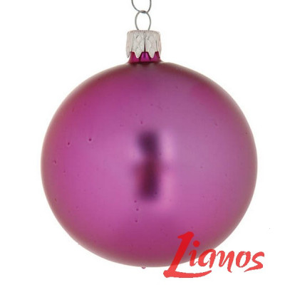 Μώβ Μάτ-Γυαλιστερή Γυάλινη Χριστουγεννιάτικη Μπάλα 10cm ,Σέτ/4