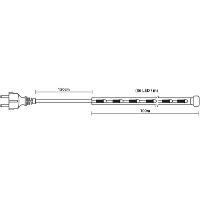 100 Μέτρα Led Φωτοσωλήνας Με Κίτρινο Φωτισμό ,Ø12mm-2w,IP44