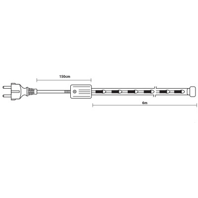 Gs Μπλέ Φωτοσωλήνας Με Πρόγραμμα ,6 Μέτρα ,Ø13mm - 3w