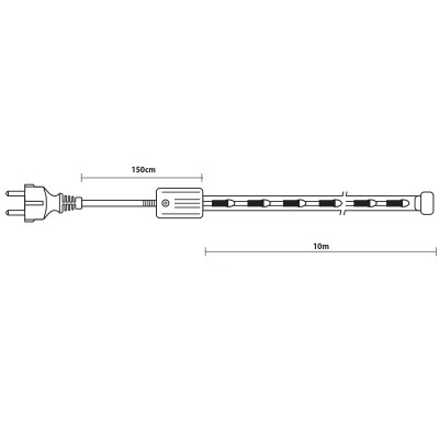 Gs Μπλέ Φωτοσωλήνας Ip20 Με Πρόγραμμα ,10 Μέτρα ,Ø13mm - 3w
