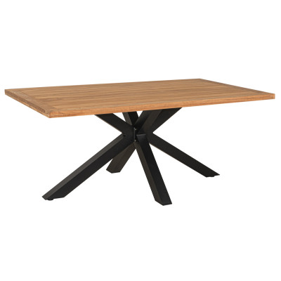 KARDITSA Τραπεζαρία Αλουμινίου Σέτ 7 Τεμαχίων Με Ξύλο Teak 180 x 100cm