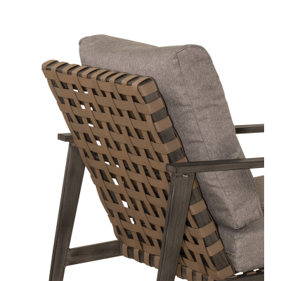 Καθιστικό Κήπου Αλουμινίου Σέτ 4 Τεμαχίων Με Σκελετό Αλουμινίου Και Wide Pe Wicker Με Εστία Υγραερίου Για Θέρμανση Στο Τραπέζι