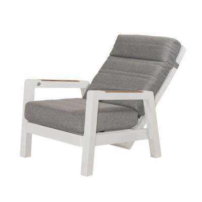 Καθιστικό Κήπου Αλουμινίου Σέτ 4 Τεμαχίων Με Μηχανισμό Αναδίπλωσης Πλάτης Στις Πολυθρόνες