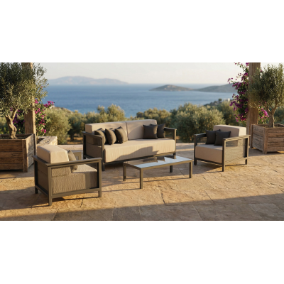 VILLA Καθιστικό Σέτ Αλουμινίου 4 Τεμαχίων