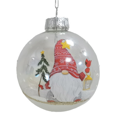 Λευκές Γυάλινες Χριστουγεννιάτικες Μπάλες Σέτ 12τεμαχίων , 12 Σχέδια 8cm