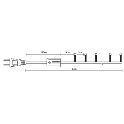 100Led Λαμπάκια Με Πρόγραμμα Για σωτερική Χρήση ,Πράσινο Καλώδιο/Λευκό Λαμπάκι , (5cm Απόσταση) 5 Μέτρα