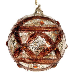 Γυάλινη Χριστουγεννιάτικη Μπάλα 10cm,Σέτ/2