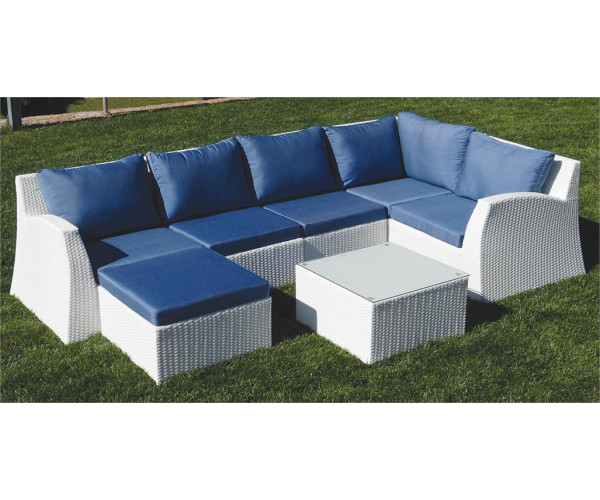 LUXURY WHITE Γωνιακό Καθιστικό Σέτ Rattan 7 Τεμαχίων Με Σκελετό Αλουμινίου LUXURY WHITE Γωνιακό Καθιστικό Σέτ Rattan 7 Τεμαχίων Με Σκελετό Αλουμινίου