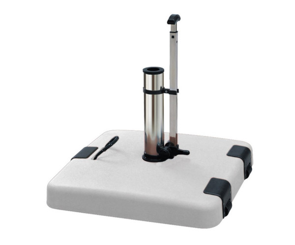 Λευκή Τσιμεντένια Βάση Ομπρέλας 50Kgr , Με Λαβή Και Ρόδες