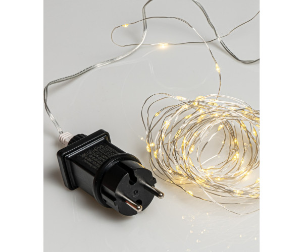 100Led Λαμπάκια Copper Θερμού Φωτισμού Με Μετασχηματιστή ip44, (10cm Απόσταση) 10 Μέτρα (Kelvin: 2.500 - 3.000)