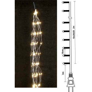 200Led Σταθερά Λαμπάκια Copper (Χταπόδι) 10 Πλοκάμια x 20Led Με Ασημί Καλώδιο Και Θερμό Φωτισμό Με Μετασχηματιστή Ip44 ,2 Μέτρα 