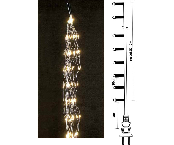 200Led Σταθερά Λαμπάκια Copper (Χταπόδι) 10 Πλοκάμια x 20Led Με Ασημί Καλώδιο Και Θερμό Φωτισμό Με Μετασχηματιστή Ip44 ,2 Μέτρα 200Led Σταθερά Λαμπάκια Copper (Χταπόδι) 10 Πλοκάμια x 20Led Με Ασημί Καλώδιο Και Θερμό Φωτισμό Με Μετασχηματιστή Ip44 ,2 Μέτρα