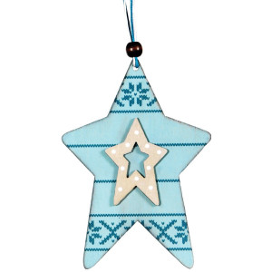 Ξύλινο Κρεμαστό Χριστουγεννιάτικο Στολίδι 12cm