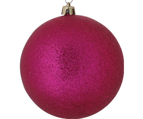 Μώβ Πλαστική Χριστουγεννιάτικη Μπάλα Με Γκλίτερ 4cm ,Σέτ/12