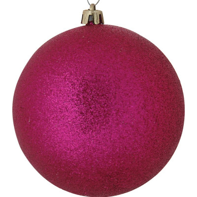 Μώβ Πλαστική Χριστουγεννιάτικη Μπάλα Με Γκλίτερ 8cm,Σέτ/6