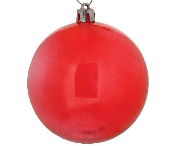 Πλαστική Διάφανη Χριστουγεννιάτικη Μπάλα 10cm,Σέτ/4