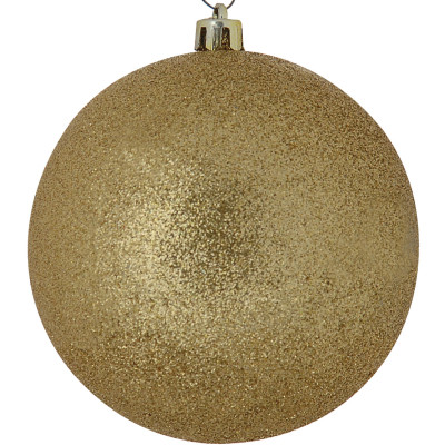 Χρυσή Χριστουγεννιάτικη Μπάλα Με Γκλιτερ 8cm,Σέτ/6