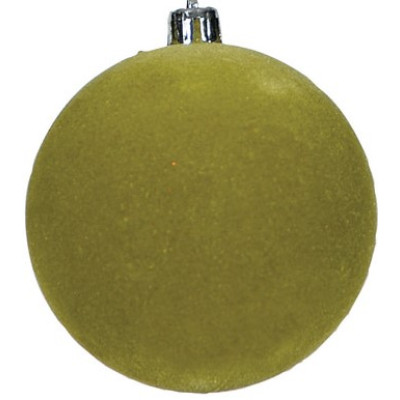 Πράσινη Βελουτέ Πλαστική Χριστουγεννιάτικη Μπάλα 10cm,Σέτ/4