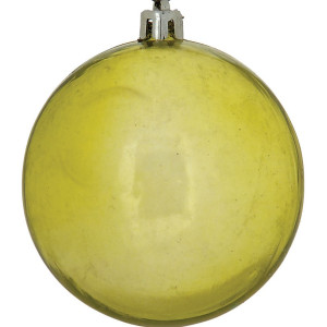 Χρυσή Διάφανη Χριστουγεννιάτικη Μπάλα 8cm,Σέτ/6