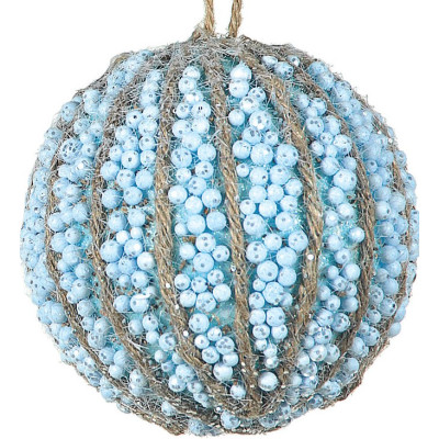 Μπλέ Πλαστική Χριστουγεννιάτικη Μπάλα 10cm,Σέτ/6