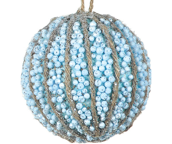 Μπλέ Πλαστική Χριστουγεννιάτικη Μπάλα 10cm,Σέτ/6