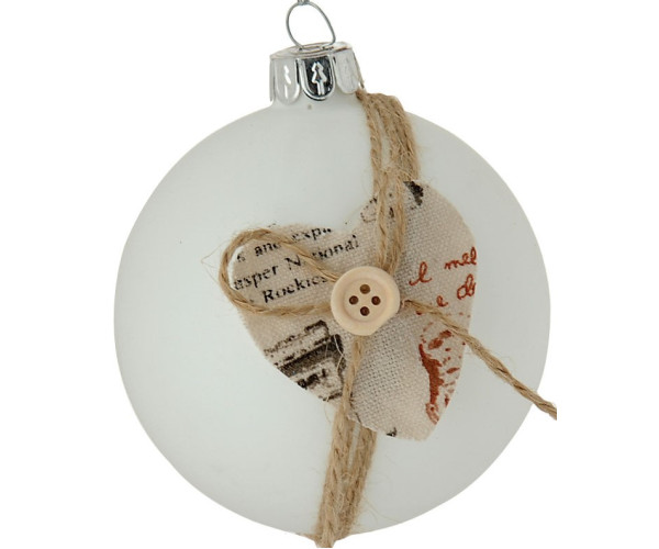 Καφέ Γυάλινη Χριστουγεννιάτικη Μπάλα 8cm,Σέτ/6