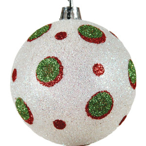 Πράσινη Πλαστική Χριστουγεννιάτικη Μπάλα 8cm,Σέτ/6