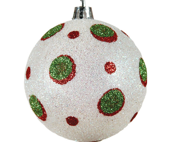 Πράσινη Πλαστική Χριστουγεννιάτικη Μπάλα 8cm,Σέτ/6