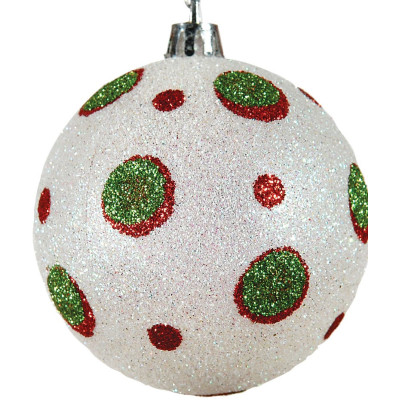 Πράσινη Πλαστική Χριστουγεννιάτικη Μπάλα 10cm,Σέτ/2