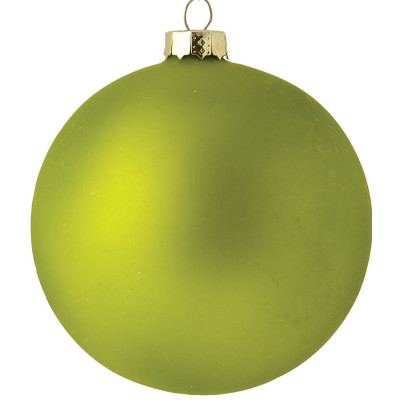 Πράσινη Γυάλινη Μάτ Χριστουγεννιάτικη Μπάλα 8cm ,Σέτ/6