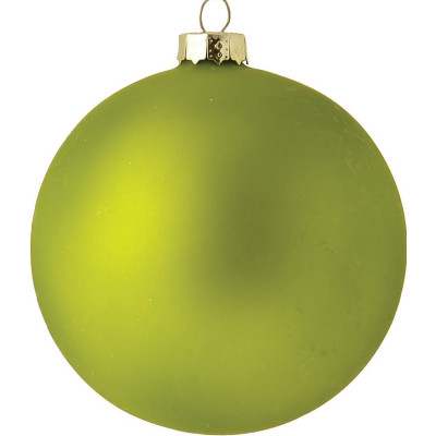 Πράσινη Γυάλινη Μάτ Χριστουγεννιάτικη Μπάλα 10cm,Σέτ/4