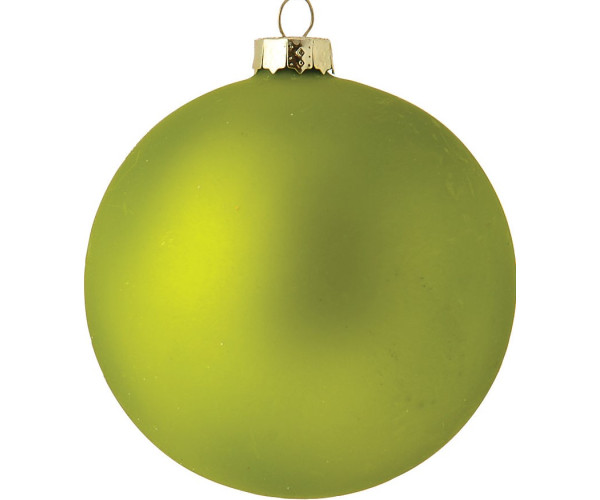 Πράσινη Γυάλινη Μάτ Χριστουγεννιάτικη Μπάλα 10cm,Σέτ/4