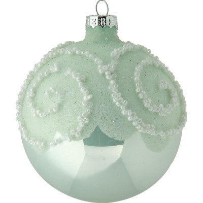 Πράσινη Γυάλινη Χριστουγεννιάτικη Μπάλα 8cm,Σέτ/6