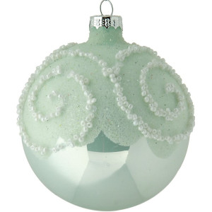 Πράσινη Γυάλινη Χριστουγεννιάτικη Μπάλα 10cm,Σέτ/4