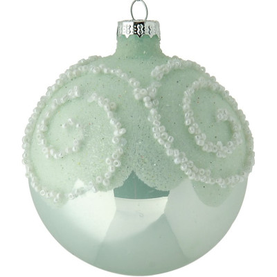 Πράσινη Γυάλινη Χριστουγεννιάτικη Μπάλα 10cm,Σέτ/4